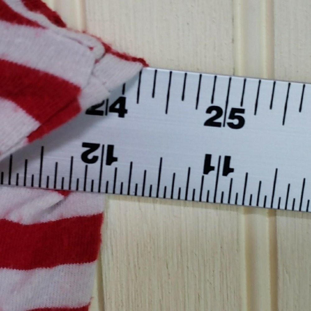 French Laundry Shirt Womens Plus 1X Red Stripe Scoop Neck Slit Sleeve Tunic Top - Picture 7 of 8